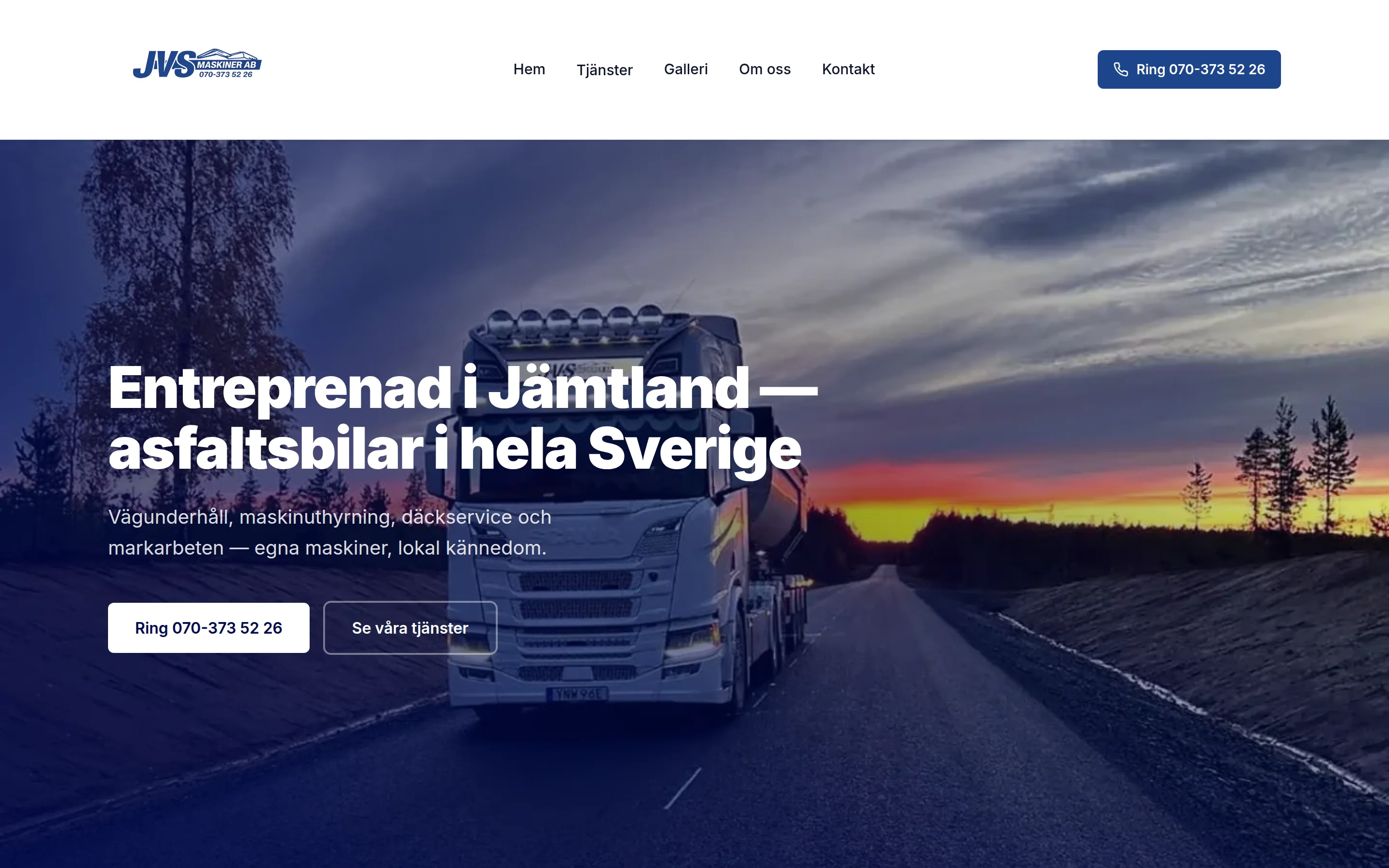 JVS Maskiner hemsida
