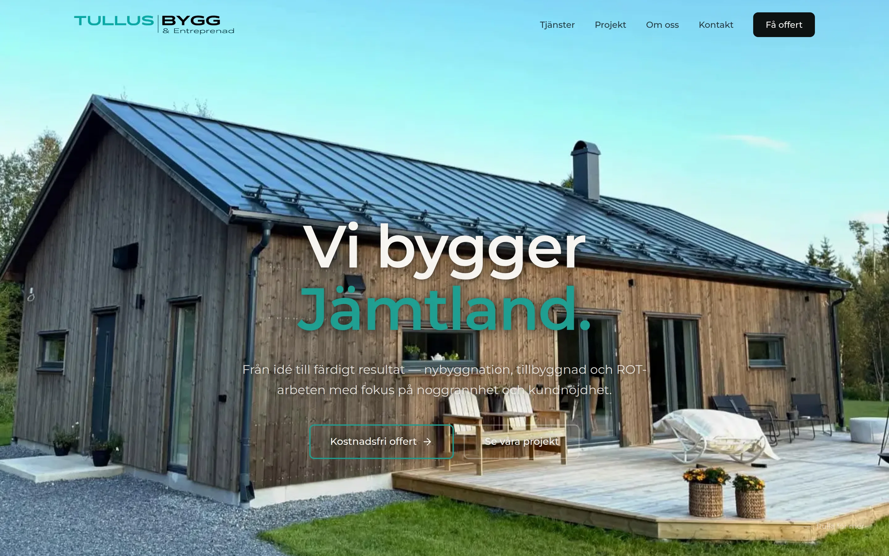Tullus Bygg & Entreprenad hemsida